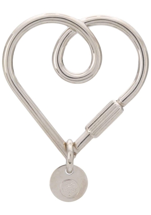 Mulberry Looped Heart Keyring - Silver