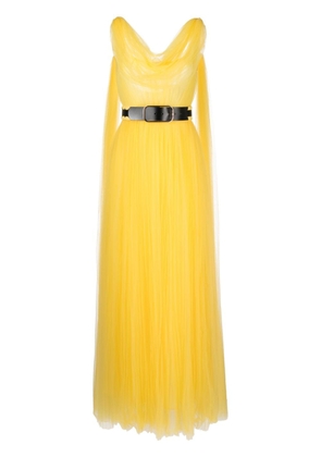 Leo Lin Juno draped floor-length dress - Yellow