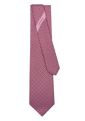 Ferragamo Gancini-print silk tie - Red