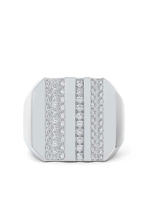 De Beers Jewellers 18kt white gold RVL diamond signet ring