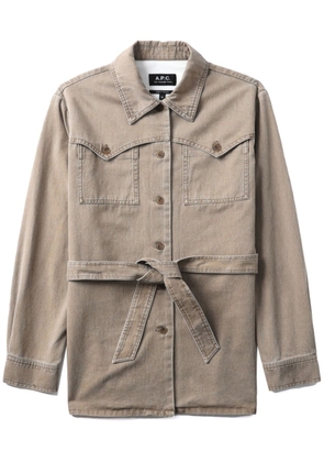 A.P.C. Joann belted cotton jacket - Neutrals
