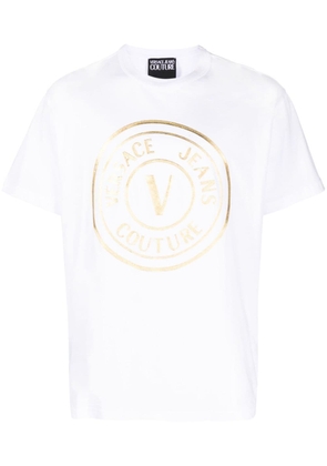 Versace Jeans Couture logo foil-print cotton T-shirt - White