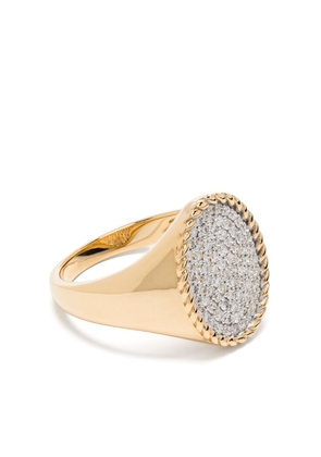Yvonne Léon 18kt yellow gold Chevalière Ovale diamond signet ring
