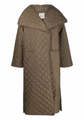 TOTEME diamond-quilted recycled-polyester coat - Green