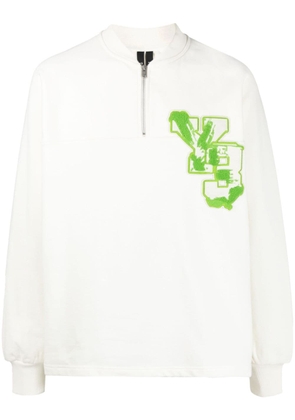 Y-3 logo-patch organic cotton sweatshirt - White
