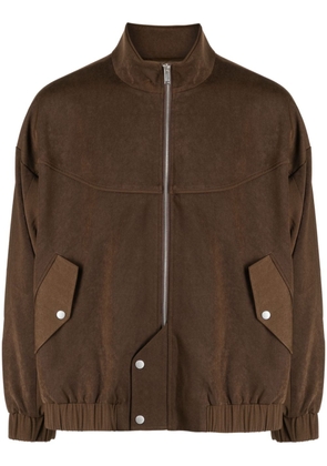 FIVE CM high-neck front-zip jacket - Brown