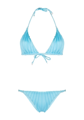 Noire Swimwear gathered bikini set - Blue