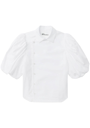 Noir Kei Ninomiya off-centre-fastening cotton shirt - White
