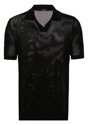 Tagliatore Jake open-knit polo shirt - Black