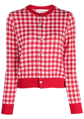 Comme Des Garçons Girl gingham check-pattern wool knit cardigan - Red