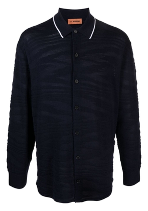 Missoni contrasting-trim wool-blend shirt - Blue