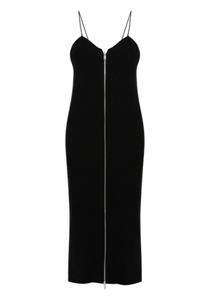 Jil Sander zip-up ribbed midi dress - Black