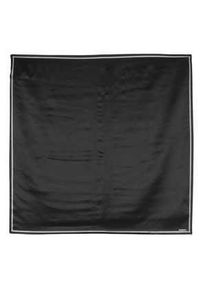Saint Laurent striped-border silk scarf - Black