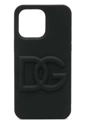 Dolce & Gabbana logo-embossed Iphone 14 Pro Max phone cover - Black