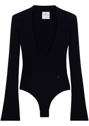 Courrèges ribbed-knit bodysuit - Black