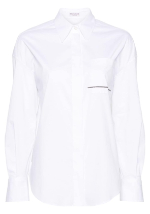 Brunello Cucinelli Monili-chain poplin shirt - White