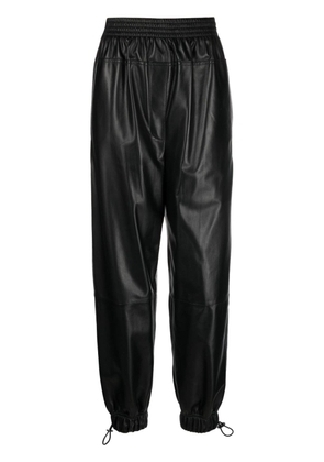 LOEWE elasticated leather trousers - Black