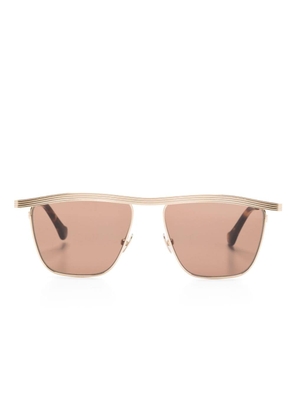 Nanushka flat-brown metal sunglasses - Gold