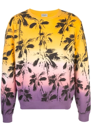 Saint Laurent palm trees print sweatshirt - Multicolour