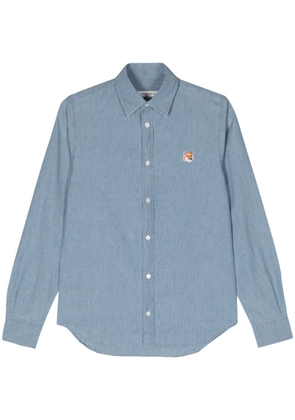 Maison Kitsuné Fox Head-patch cotton shirt - Blue