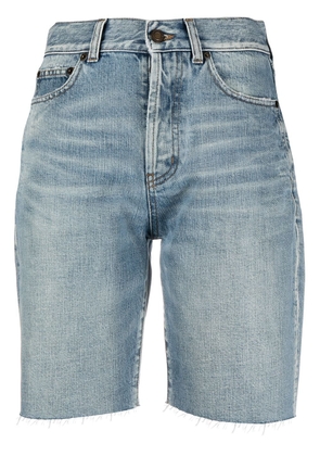 Saint Laurent high-waist denim shorts - Blue