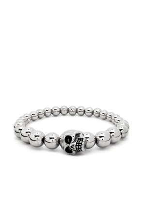 Alexander McQueen skull-charm beaded bracelet - Silver