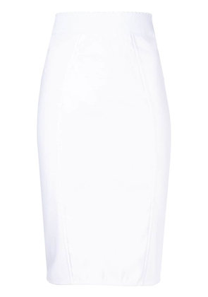 Dolce & Gabbana corset-detail satin pencil skirt - White