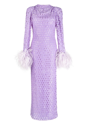 Rachel Gilbert Mara perforated gown - Purple