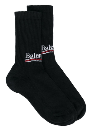 Balenciaga intarsia knit-logo socks - Black