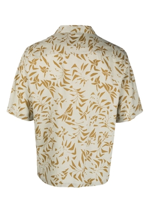 Saint Laurent palm tree-print camp-collar shirt - Neutrals