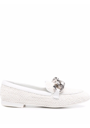 Casadei chain-link woven loafers - White