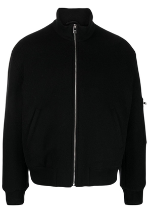 MSGM logo-print zip-up bomber jacket - Black