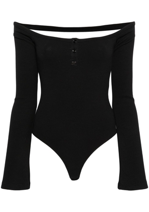 Courrèges Hyperbole 90's cold-shoulder bodysuit - Black
