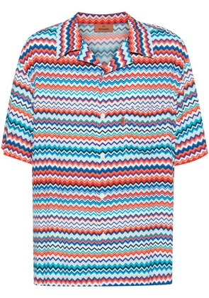 Missoni zigzag-print bowling shirt - Blue