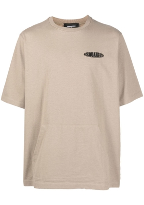 DSQUARED2 logo-appliqué short-sleeved T-shirt - Brown