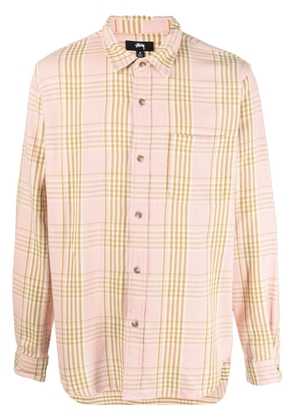 Stüssy tartan long-sleeve cotton shirt - Pink