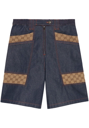 Gucci high-waist denim bermuda shorts - Blue