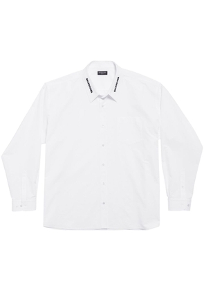 Balenciaga logo-embroidered cotton shirt - White