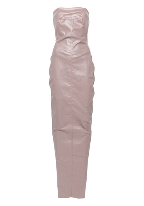 Rick Owens coated-denim strapless bustier gown - Pink
