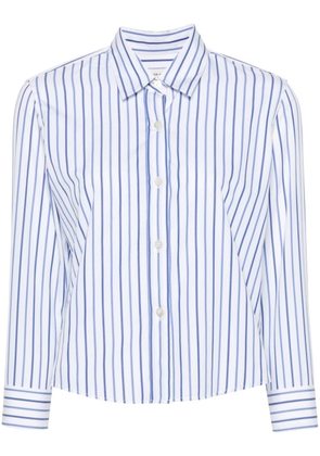 DRIES VAN NOTEN striped cropped shirt - Blue