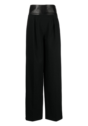 System high-waist pleat-detailing tailored trousers - Black