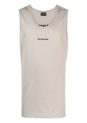 Balenciaga logo-print tank top - Grey