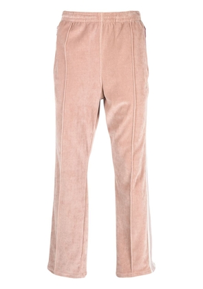 Needles embroidered-logo velvet track pants - Pink