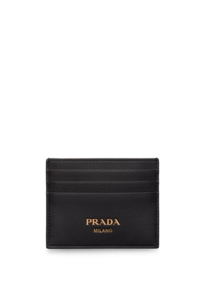 Prada logo-stamp leather cardholder - Black