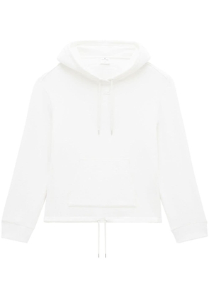 Courrèges logo-patch cotton hoodie - White
