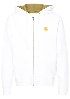 Moncler zip-up cotton hoodie - White