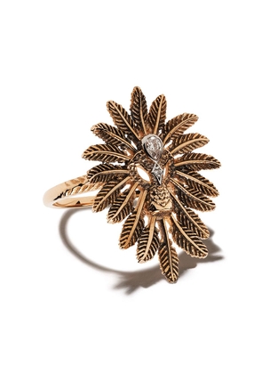 Kismet By Milka 14kt rose gold feathered diamond cocktail ring - Pink