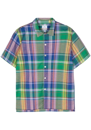 PS Paul Smith plaid-check cotton-linen shirt - Green