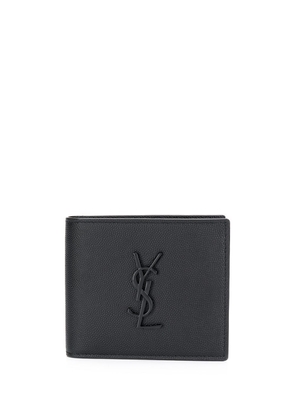 Saint Laurent monogram plaque bi-fold wallet - Black