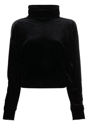 Saint Laurent funnel-neck velvet top - Black